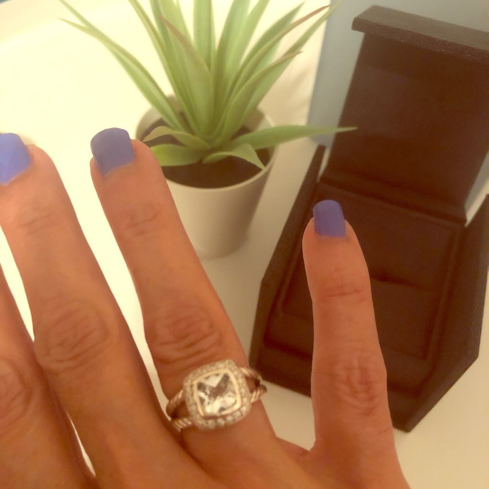 Petite Albion White Topaz and Diamonds ring